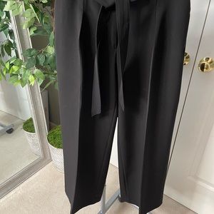 White House Black Market Black tie waist cropped pants size 10long